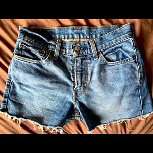 Levi’s cut-off denim shorts